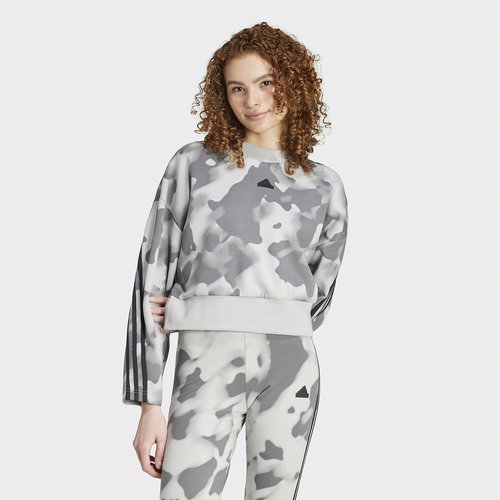 Future icons 3 stripes sweatshirt in cotton mix grey Adidas Sportswear La Redoute