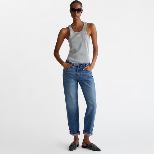 Jean boyfriend a taille basse denim bleu fonce Liu Jo La Redoute