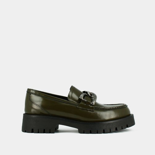 Mocassins chunky en cuir glace rose kaki Jonak La Redoute