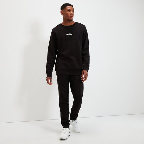 Small logo sweatshirt in cotton mix with crew neck black Ellesse La Redoute