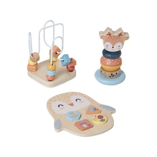 Coffret 3 jeux d eveil foret enchantee en bois les amis de la foret Vertbaudet La Redoute