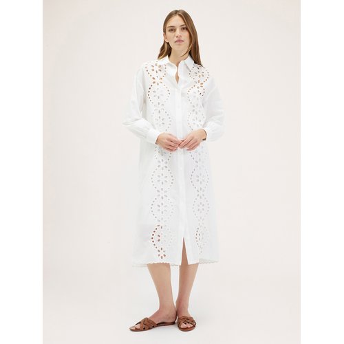 Robe chemise en broderie anglaise blanc Motivi La Redoute