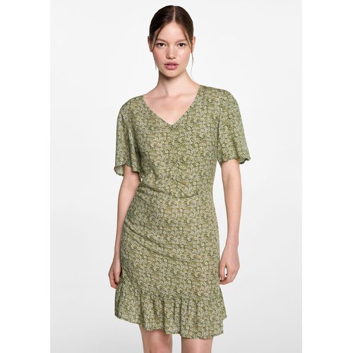 Robe a fleurs volantee vert Mango Teen La Redoute