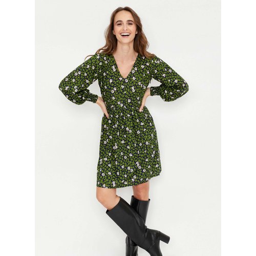 Robe fluide imprimee ploum vert Princesse Nomade La Redoute