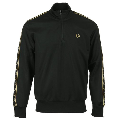 Sweat taped half zip track top black 1964 gold Fred Perry La Redoute