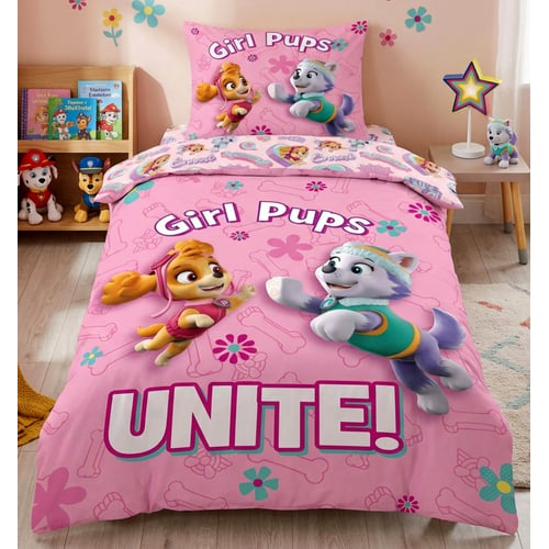 Pat Patrouille Parure De Couette Enfant - 1 Housse De Couette 140x200 Cm 1 Taie D'oreiller 63x63 Cm à Prix