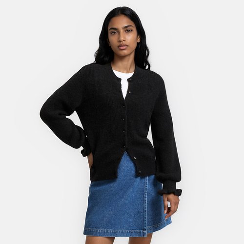 Alpaca/wool blend cardigan with button fastening La Redoute