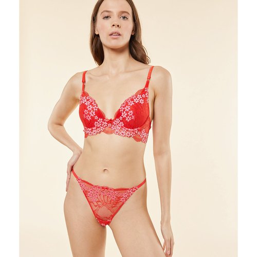 Soutien gorge en dentelle somptueuse Etam vermillon La Redoute