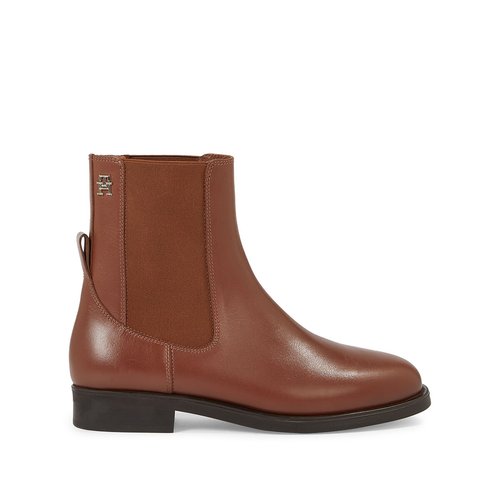 Tommy hilfiger boots cognac on sale