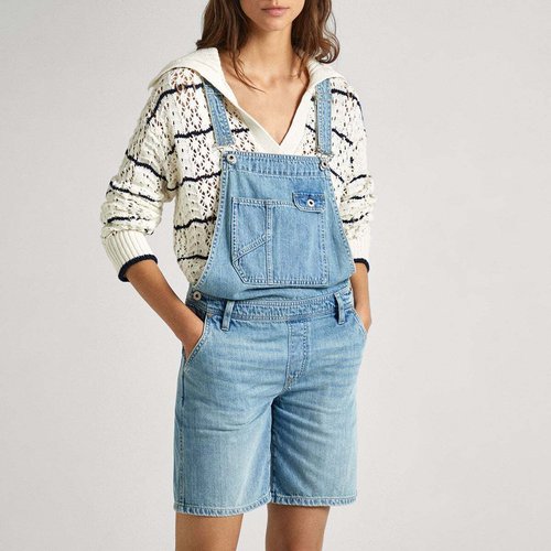 Salopette courte coupe regular en denim jean Pepe Jeans La Redoute