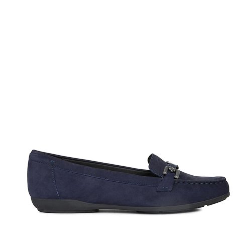 Mocassins respirantes en cuir annytah bleu marine Geox La Redoute