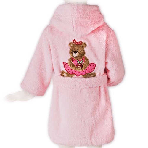 Peignoir en Coton 500g m modele brode OURSON GIRL