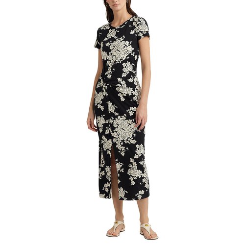 Ralph lauren black and white floral dress shop
