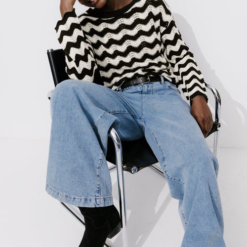 Pull raye ajoure
