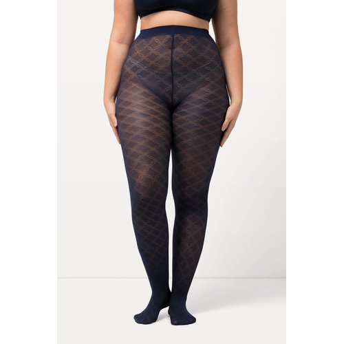 Collant motif losanges et pois bleu nuit Ulla Popken La Redoute