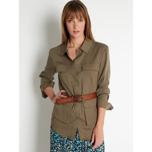 Veste saharienne fluide kaki Daxon La Redoute