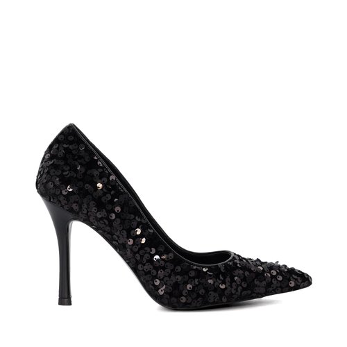 Escarpins a talons ornes de sequins astounding noir Dune London La Redoute