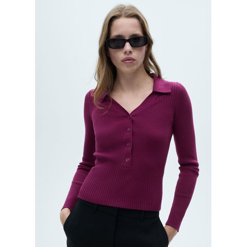 Pull over maille cotelee boutons Mango La Redoute