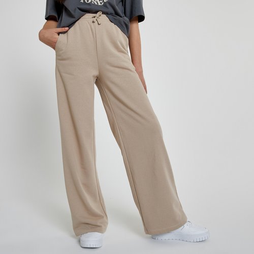 Flared wide leg joggers in cotton blend beige La Redoute Collections La Redoute
