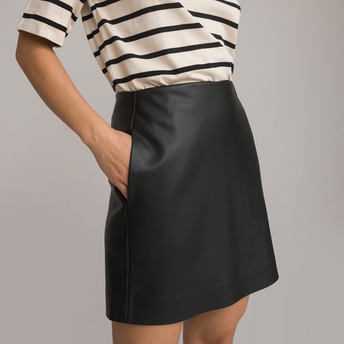 Jupe simili cuir volant discount