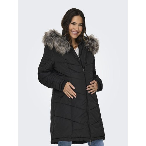 Manteau manteaux capuche poignets coteles noir black 1 Only La Redoute