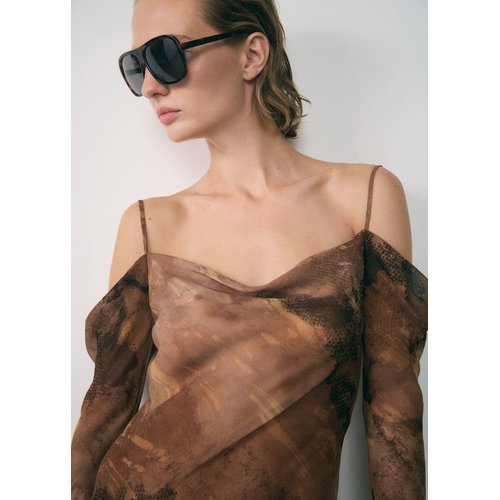 Robe marron mango on sale