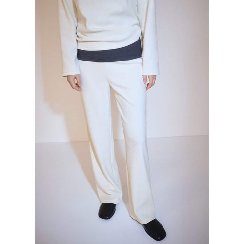 Pantalon velours cotele ecru femme on sale