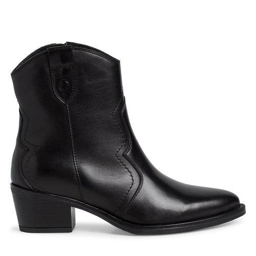 Leather cowboy ankle boots Tamaris La Redoute