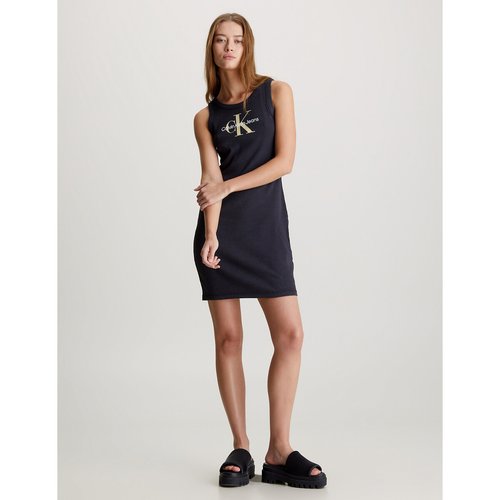 Bodycon mini vest dress in cotton jersey black Calvin Klein Jeans La Redoute