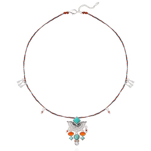 Collier Rétro Perles De Verre Argenté Changeant - Occasion - Sans Marque
