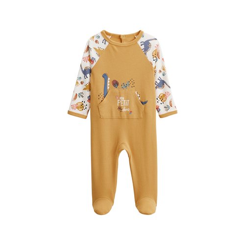 Pyjama bebe mon petit dino ocre Petit Beguin La Redoute