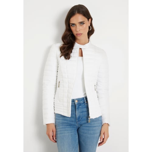 Veste Letterman Guess Femme Blanche Et Bleue - Taille M - Style Varsity D'occasion En Très Bon état