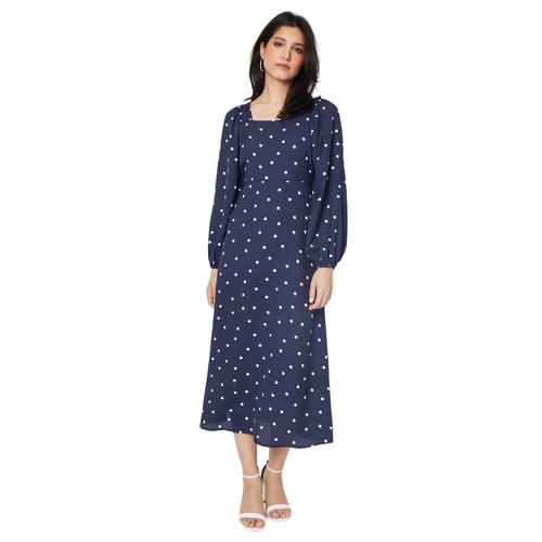 Robe mi longue bleu marine Dorothy Perkins La Redoute