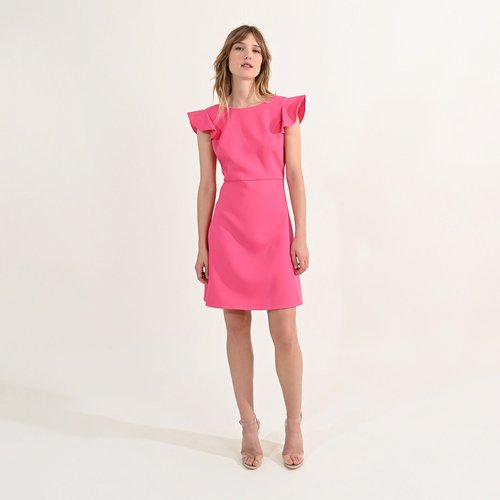 Robe courte a volants rose Molly Bracken La Redoute