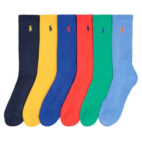 Set van 6 paar hoge kousen multicolor Polo Ralph Lauren La Redoute