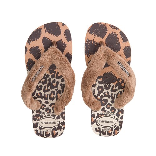 Zehenpantoletten top home fluffy braun bedruckt beige uni Havaianas La Redoute