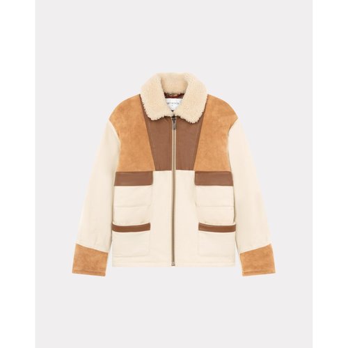 Manteau en peau lainee et empiecements cuir boume beige Chevignon La Redoute