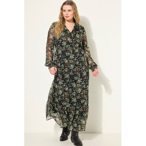 Robe maxi coupe trapeze a imprime floral noir Studio Untold La Redoute