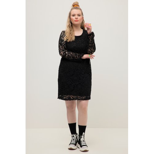 Robe en dentelle coupe ample col rond noir Studio Untold La Redoute