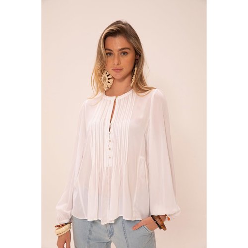 Blouse fluide blanche basma blanc Palem La Redoute