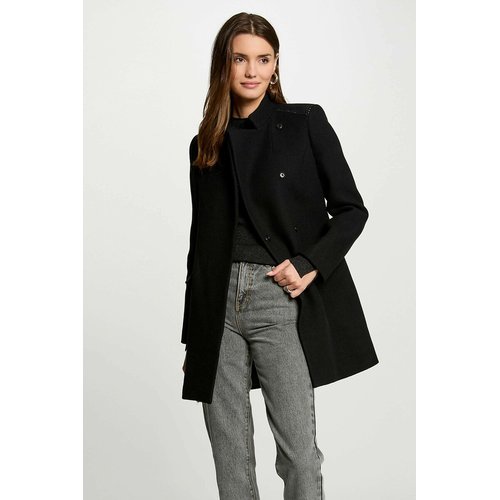 Manteau mi long fermeture boutonnee noir Morgan La Redoute