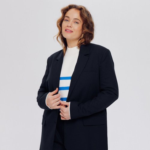 Veste de tailleur unie marine Promod La Redoute