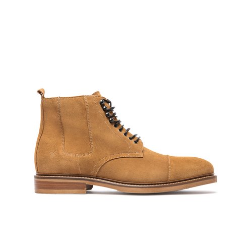 Boots croute velours refuse 5 cognac Kost La Redoute