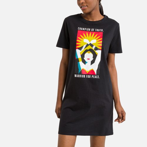 Cotton nightshirt black Wonder Woman La Redoute
