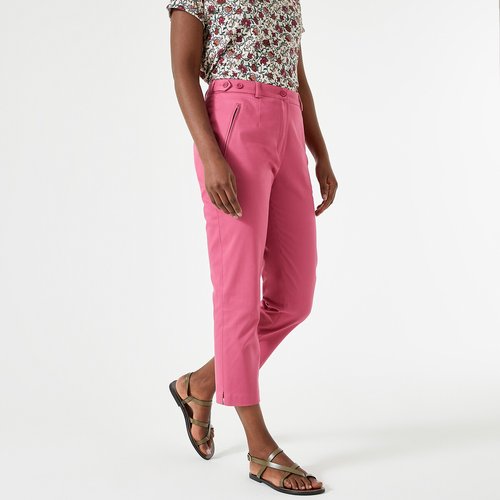 Pantacourt satin de coton stretch bois de rose Anne Weyburn La Redoute