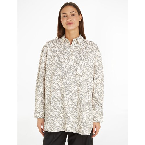 Camicia ampia stampa monogram bianco Tommy Hilfiger La Redoute