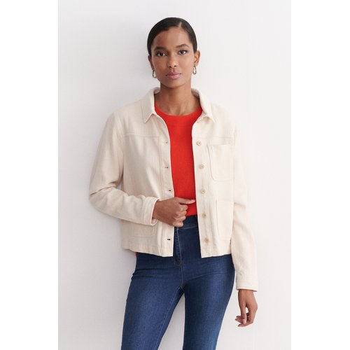 Veste Caroll En Laine Mélangée – Taille 36, Vert Olive, Impeccable Pour Un Look Chic Décontracté