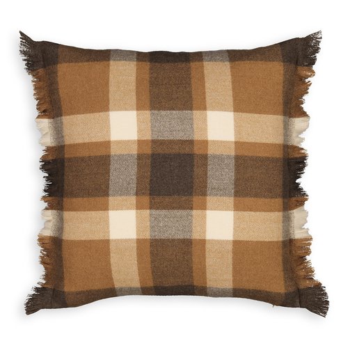 Vilem 45 x 45cm checked cushion cover brown La Redoute Interieurs La Redoute
