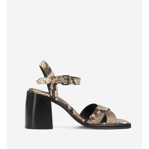 Snake print block heel sandals new arrivals