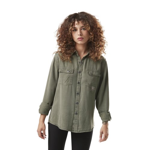 Chemise manches longues jean kaki Von Dutch La Redoute